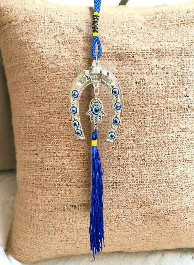 WARMINGO DE WARMINGO Evil Eye Hanging for Home & Office |Turkish Evil Eye Wall Hanging | Nazar Battu for Home Entrance | Horse Shoe Nail Ring Shape - Image 1